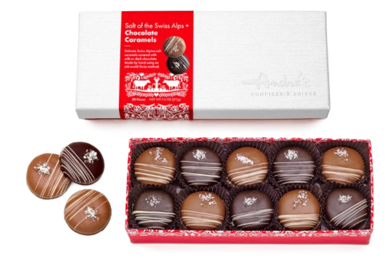 André's Chocolates Salt of the Swiss Alps Chocolate Caramels