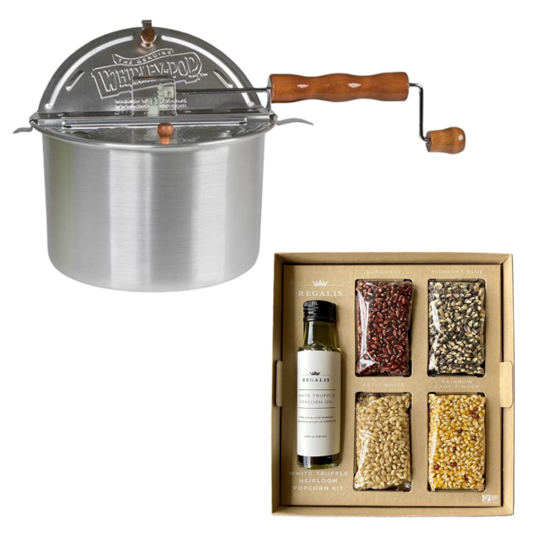 White Truffle Heirloom Popcorn Kit + Whirley-pop Popcorn Maker
